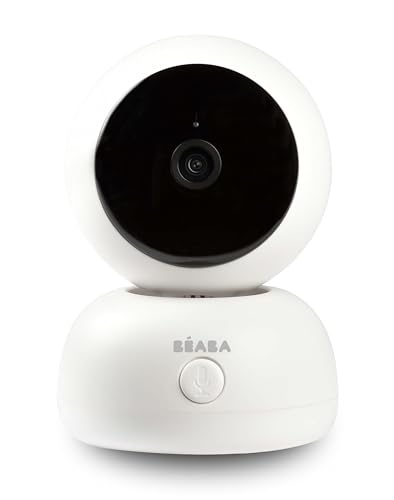BÉABA, Cámara Adicional Premium Zen, Vigilabebés, Vídeo Escucha Bebé 2 en 1, Cámara HD, Rotación 360°, Visión Nocturna, Walkie Talkie, Nanas, Control de Temperatura y Humedad, Blanco