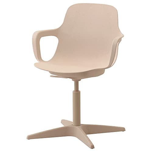 Ikea ODGER - Silla giratoria, blanco/beige