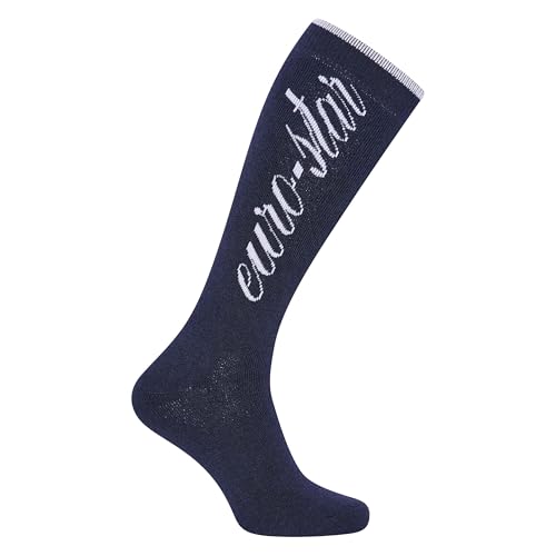 Chaussettes ESLyma euro-star bleu foncé 39-42 : chaussettes équitation hautes et respirantes