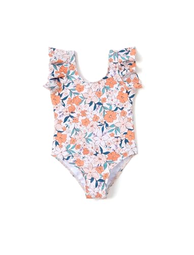 Image of PATPAT Family Matching Swimwear Set: Floral Print Sleeveless Ruffled One Piece Bathing Suits