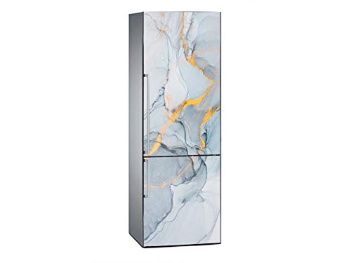 Oedim Adesivi in vinile per frigorifero blu e oro | 185 x 60 cm | adesivo resistente | adesivo decorativo dal design elegante