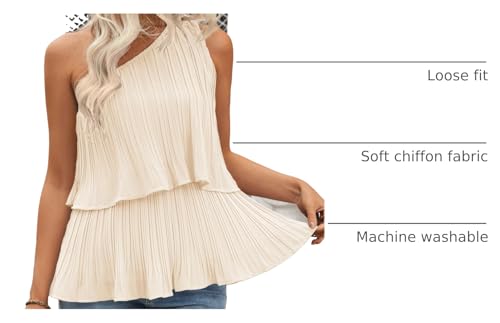 ZESICA Women's One Shoulder Tank Tops Summer Sleeveless...