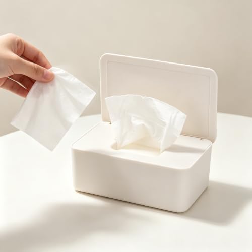 Wipes Dispenser Compatible with Wet Wipes Refill Pack Refillable Wipes Container Reusable Wipe Holder with Non Base Sealed Lid Keeps Wipes for Home Office Car Home Essentials - 3