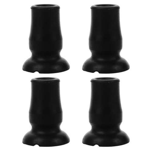 IWOWHERO 4pcs Crutch Pads Tripod Trekking Pole Tip Walking Cane Tip Hiking Stick Accessories Climbing Pole Pad Hiking Pole Tip Walking Stick Tips Climbing Cane Foot Cover Rubber Black