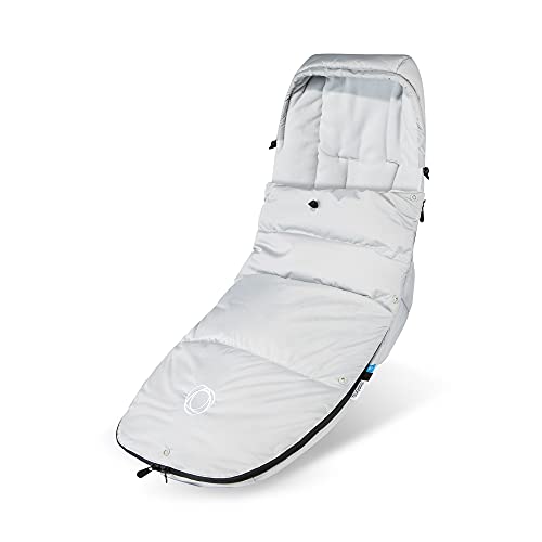 Bugaboo High Performance Fußsack für Winter und kalte Temperaturen, Kapuze, daunengefüllter Bezug und Einsatz, Zwei-Wege-Reißverschluss, Nebelgrau