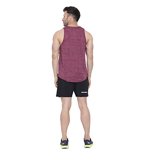 Image of CHKOKKO Men Polyester Printed Gym Co-Ord Sets Sleeveless Tank Top With Shorts
