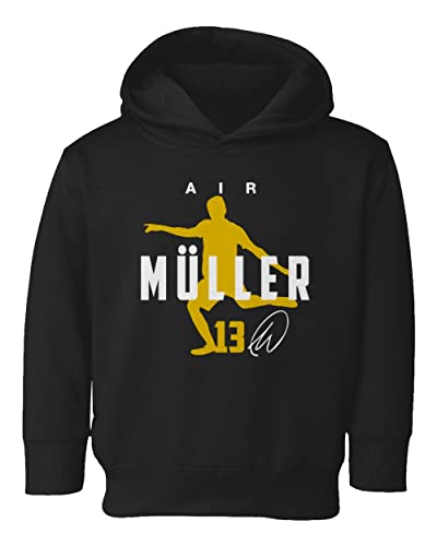 KING THREADS Germany Football Air Muller 2022 World Soccer Fans Toddler Hoodie Sweatshirt (Black, 4T)