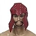 FEESHOW Retro Medieval Knight Hat Helmet Faux Leather Rivet Mask for Halloween Cosplay Fancy Fress Burgundy One Size