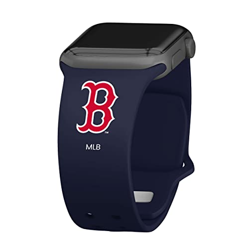Game Time Boston Red Sox Silicone Watch Band Compatible with Apple Watch (42/44/45mm Navy)