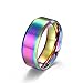 Stfery Bague Femme Acier Inoxydable, Bague Ado Fille 8 Mm Mat de Style Européen Cadeau Anniversaire Couleur 54 Cadeau Bijoux Fille