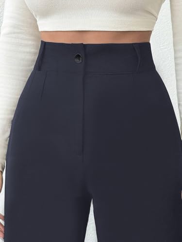 Image of Toochki Trousers for Woman Pants Women's Formal Office Korean | Black Track Pant | Straight | Cotton Spandex Stretchable Trouser | High-Waisted Bottom Wear