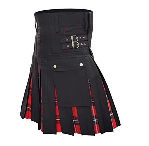 Cotton Jeans Hybrid Kilt Modern Box Pleated Tartan Traditional Men's Kilt Multi Color
