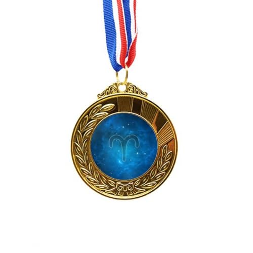 Medalla de oro con cinta Aries de alta calidad Starry Night