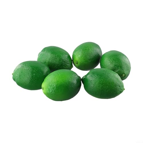 Artificial Lime and Lemon Decorative Fruit Set 6-Piece Realistic Plastic Home Dcor Props for Kitchen Tabletop and Party Decoration