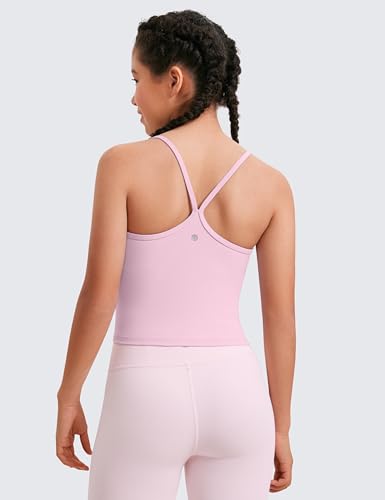 Image of CRZ YOGA Girls Butterluxe Double Lined Cami Tank | Dance, Extremely Soft, Tight Fit, Crop, Y Back, Athletic, Camisole Shirts for Women