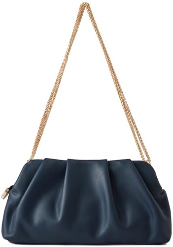 Image of Evening Bag for Women Ruched Clutch Purse Detachable Metal Chain Crossbody Bag