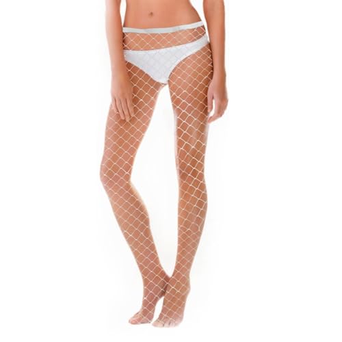 Bas résille, sexy pour femmes, Collants Femme Résille Blanc Sexy Effet Bas Porte-Jarretelles, Legging Transparent Élastique, Bas Autofixant Chic et...