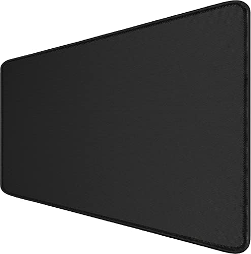 Large Gaming Mouse Pad, (31.5 x 15.7 in) Extended Desk Mousepad with Stitched Edges, Premium Microfiber Cloth Surface, Waterproof Non-Slip Base Keyboard Mat for Work Home Office Gaming, Black