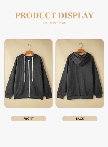 Eytino Womens Plus Size Hoodies Sweatshirt Long Sleeve Zip Up Drawstring Jacket Coat Outwear with Pocket(1X-5X)4