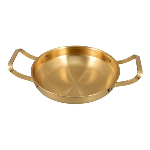 AUTSUPPL Home Restaurant Cooking Pot Double Handle Seafood Pot Metal Pan Secure Grip Heat Distribution