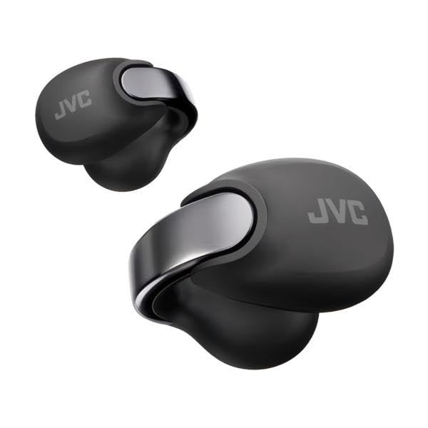 JVC Bezprzewodowe słuchawki Bluetooth | 24h baterii i szybkie ładowanie | Słuchawki z otwartym uchem | Lekkie i wodoodporne | Słuchawki sportowe z IPX4 i sterowaniem dotykowym - HA-NP1T czarny