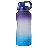 Kakoop Botella de Agua Deportiva 2L/3.8L Botella Deportiva con Marcador de Tiempo Motivacional para Gimnasio Entrenamiento Viajes Oficina Escuela
