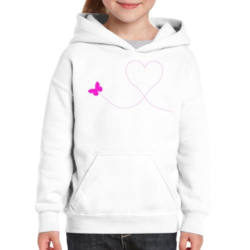 Sweat à capuche enfant papillon rose de qualité premium et durable