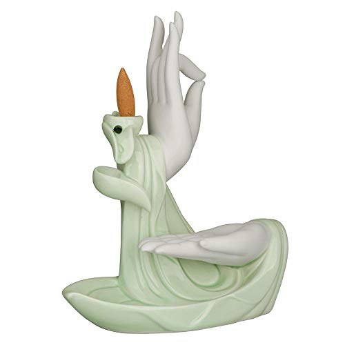 Porcelain Backflow Incense Holder Waterfall Backflow Incense Burner Incense Cone Incense Sticks Holder For Aromatherapy Ornament Home And Office Decor (3) #TOP5