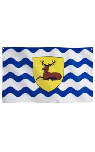 Runesol Hertfordshire Flag, 91x152cm, 3ft x 5ft, 4 Grommets, Eyelet In Every Corner, British Regional Flag, Premium Flags