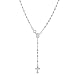 Sterling Silver Baby Rosary Necklace Dainty 3mm Beads Handmade for Women Italy, 18 Inch