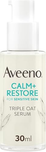 AVEENO Face CALM+RESTORE Triple Oat Serum (1 x 30ml) Instantly Smoothing Face Serum with Triple Oat Complex and Calming Feverfew for Fortified Skin 24h Moisturisation Face Care for Sensitive Skin