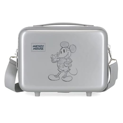 Disney Mickey 101 Neceser Adaptable con Bandolera Gris 29x21x15 cms Rígido ABS 9,14L 0,6 kgs