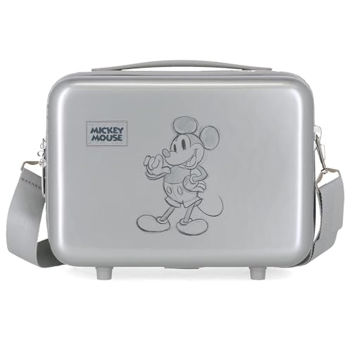 Disney Mickey Neceser Adaptable con Bandolera Gris 29x21x15 cms Rígido ABS 9,14L 0,6 kgs