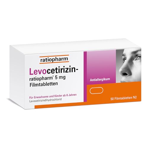 Levocetirizin-ratiopharm 5 mg Filmtabletten: Bewährte Hilfe bei Heuschnupfen ganzjährigen Allergien oder chronischer Nesselsucht. 50 Filmtabletten
