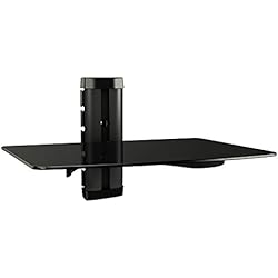 Estanteria Colgada Techo RICOO Estantería Pared Estante Colgante Soporte para Reproductor Multimedia BLU-Ray Hi-Fi Accesorios TV Meuble televisión DVD-B1 Cristal Negro