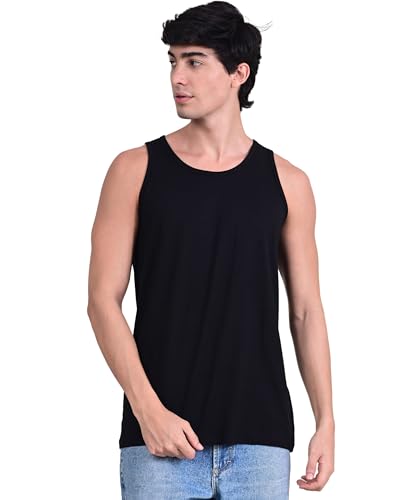 Image of Sleeveless Tank Top for Men | Plain Ring Spun Super Combed Bio-Washed Cotton
