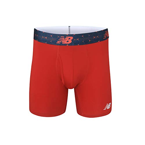 Image of New Balance Men's Performance Boxer Briefs with Fly, Breathable Stretch Underwear, Moisture Wicking, Soft Waistband (3 Pack)