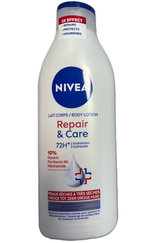 3 x Nivea Loción Corporal – Repair & Care – Alivia seca y piel Straffe – 400 ml