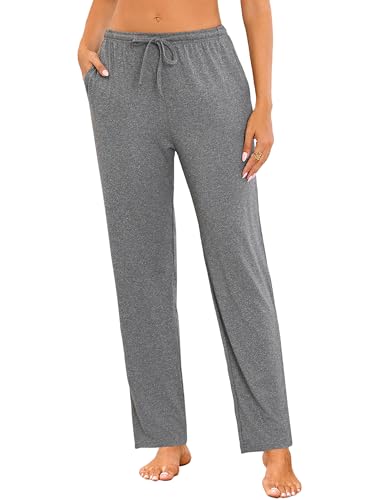 Marvmys Pantalon De Pyjama Femme Coton Bas De Pyjama Femme Poche Avec Poche Et Cordon De Serrage Pantalon D'intérieur Lounge S-3XL