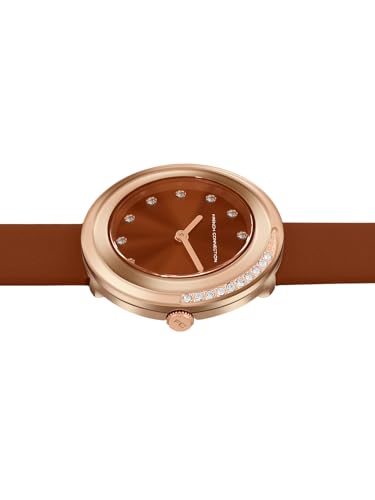 Image of French Connection Sunray Brown Round Dial with Brown Leather Strap Watch - for Womens FCO1BRL