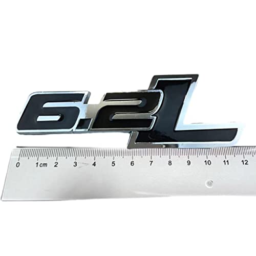 Image of 2X New 6.2L Emblems 3D Hood Badge Logo Compatible for Silverado 1500 2500HD (Glossy Black)