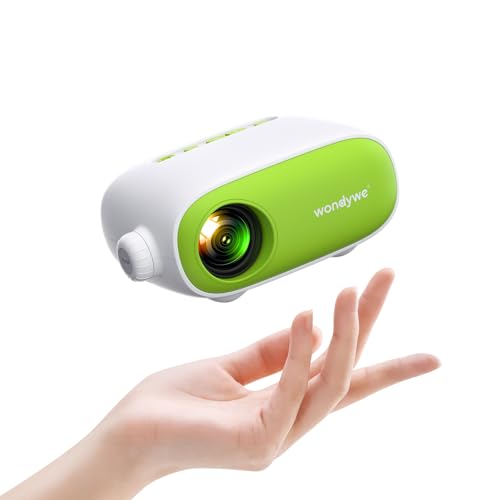 wondywe | Videoprojecteur Portable pour Enfants, Cadeau pour Regarder des Dessins Animés/Films, Image 137 Pouces, 480P, Compatible TV Stick/PC/clé USB - Mini Projecteur Video pour Garçons et Filles
