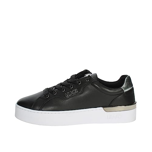 Liu Jo Liu Jo Silvia 70, Sneaker da Donna in Pelle (Nero, Numeric_38)