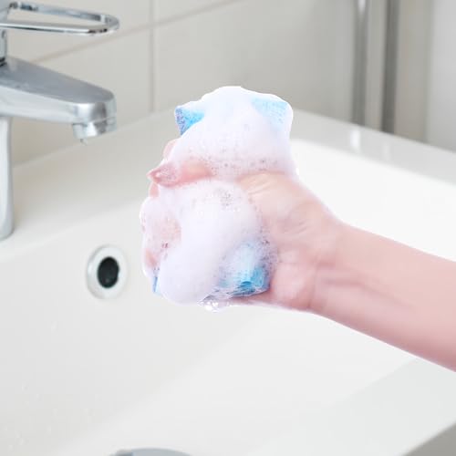 Image of 6 Pack Scrub Sponge, Bulk Sponges, Dual-Sided Cleaning Sponges, Dishwashing Sponge for Kitchen, Bathroom, Dish 4.3 inchx2.8 inchx0.8 inch Blue