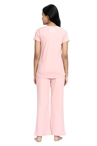Image of Kids Night Suit for Girls - Cotton Set of Pyjama & T-Shirt Sleepwear - Lightweight & Comfortable Night Wear for Kids