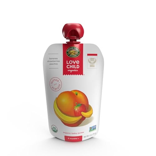 Love Child Organics Superblends Bananas, Strawberries + Peaches Puree, 4 oz