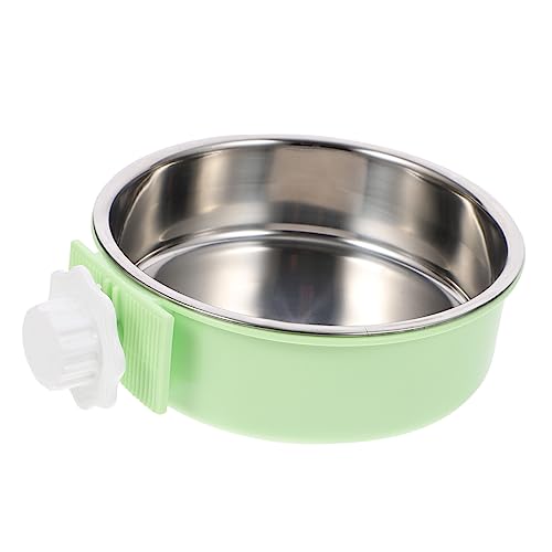 CHICAMPERA ペット用吊り下げステンレス製食器 大型犬 猫向け 滑り止め設計 ケージ固定可能 持ち運び簡単 グリーン