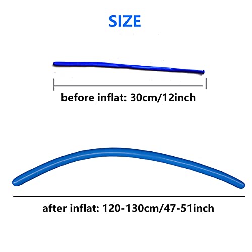 Image of Bule 260Q Balloons, Long Skinny Balloons,Twisting Balloon 100 Pcs, Premium Magic Clown Ballon for Balloon Animal, Garland, Baby Birthdays, Festival Decoration