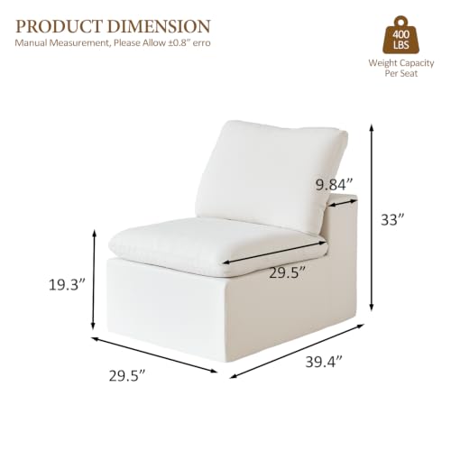 Image of Middle Seat for Cloud Sectional Couches Living Room, Modular Sectional Sofa