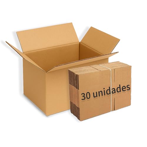 MARCPRINT Pack de 30 cajas carton ideal para envíos   almacenaje   mudanzas | Cajas de carton medidas: 21x9.5x17,5 cm | pequeñas canal simple reforzado. Modelo 1